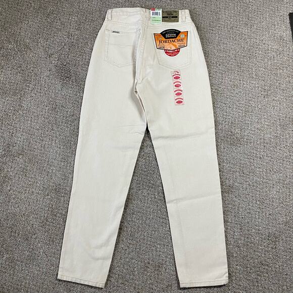 Y2K Jordache Jeans Womens 11/12* Classic Fit High Waisted Cream 5 Pocket Mom - Picture 1 of 10